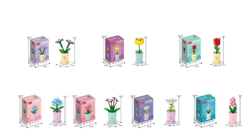 Lego blumentopf mit blumen - blumentopf,