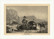 Rast in der Wüste Perlberg Pferde Kamel Jugendstil Beduinen Zelt Jugend 2199