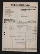 GROSSBREITENBACH Rechnung 1954 Heinz, Schmidt & Co. Isolier-Flaschen-Fabrik Glas