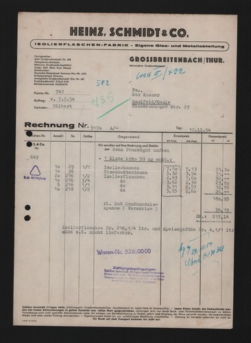 Grossbreitenbach rechnung 1954 - grossbreitenbach,