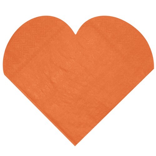Servietten herz orange - ,