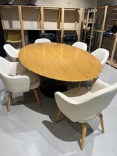 6x Saarinen Stühle Conference Side Chair  Knoll International Kvadrat Stoff