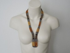 Kette Glasperlen Rocailles mehrreihig Ethno Boho Handarbeit 73,6 g/74 cm