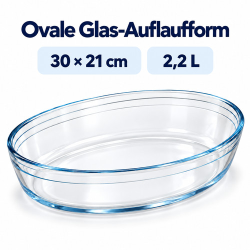 Glas auflaufform oval - glas,