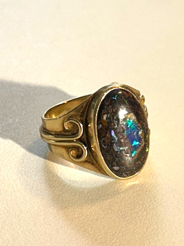Massiver boulder opal - ring, aus