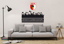 Wandtattoo FC Augsburg Unsere Leidenschaft mit Fans mit Logo farbig Fußball Fans