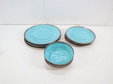 Bo-Camp Geschirrset Campinggeschirr Essteller Schüssel 12-teilig Melamin aqua  b