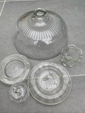 Käseglocke  Torte 26,5cm 1,6kg Luminarc France 80er + Zugaben Kristall Pressglas