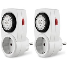 2x REV Zeit Schaltuhr mechanisch weiß Steckdose An Aus Schalter Tages 3680W neu