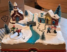 Winterlandschaft, Weihnachtsdorf, Weihnachtsstadt, Weihnachtsszene, Spieluhr