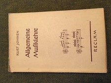 KURT JOHNEN ALLGEMEINE MUSIKLEHRE Reclam Universalbibliothek