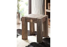 Hocker NATURE GREY #10 Beistelltisch Couchtisch Sheesham Palisander 40x45x40cm
