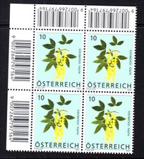 Österreich, 2007,postfrisch,**),Alpen-Goldregen, Viererblock, LO