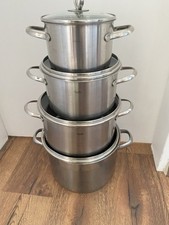 Edelstahl Kochtopf-Set – gebraucht, gemischt (Fissler & SSW)