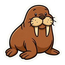 Walrus 9x9cm Car Decal Sticker