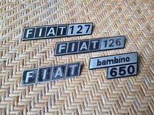 4X Metal ORIGINAL Emblem FIAT 126 / 127 / Bambino 650 Logo Vintage Retro