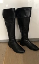 Leder Damen Stiefel schwarz Gr, 38 Overknee