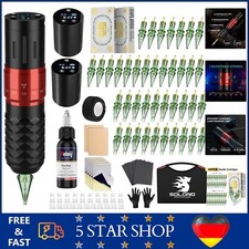 Solong Tattoo Maschine Set 2 Batterien 7 Strokes Rotary Wireless Tattoo Pen Gun