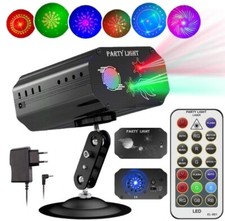 RGB LED Laser Projektor DJ Partylicht Musikgesteuert 16 Muster Disco Lichteffekt