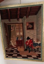 Gobelin Stickbild mit Rahmen fertig gestickt  87×66cm  schöne Handarbeit 