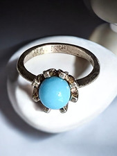 * Schöner  schlichter Damenring * Blaufluss * Vintage * Silber 925 * (1244)