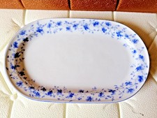 Arzberg Blaublüte flache Platte Servierplatte Aufschnittplatte oval 26x16 cm
