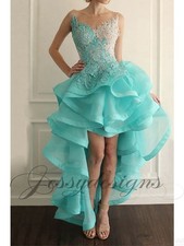 Türkis Rüschen Brautkleid