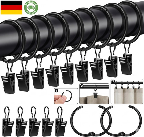 Metall gardinenringe mit clips - mit,