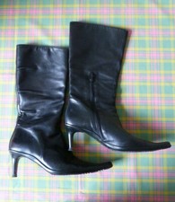 Damen Stiefel. Schwarzes weiches Leder Dick Boons Gr. 38 Spitze. Stiletto. Sexy!