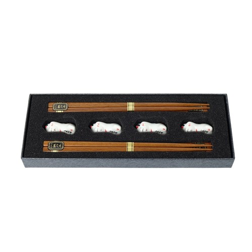 Essstäbchen set mit ablagen - set,