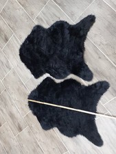 Schwarzer Fell Teppich, Fellteppich, 2 Stk. Neuwertig