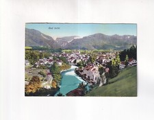 9643) BAD ISCHL - Salzkammergut - Fluss mit Häusern g. Brücke ALT!
