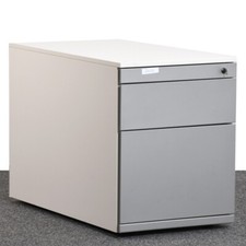 Rollcontainer, weiß/silber, Schubladen, Hängeregister, gebraucht