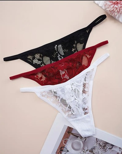 3er set spitzenstrings größe - set,