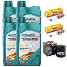 Öl 4L Inspektion Set Ölfilter Zündkerzen für BMW R 1100 S 259 R1100 S 1998-2005