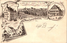 FEDER LITHO GRUSS AUS OBERSONTHEIM SCHWÄBISCH HALL SCHUBARTS GEBURTSHAUS 1899
