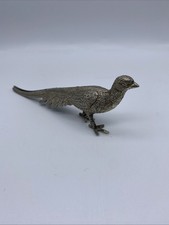 Vintage versilbert gehender Fasan Spiel Vogel Ort Name Menü Halter