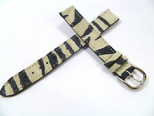 13 mm SCHWARZ WEIß MEHRFARBIG ZEBRA STREIFEN UHRENARMBAND WILDLEDER 1331