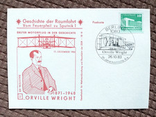 DDR Ganzsachen, Geschichte der Raumfahrt, ORVILLE WRIGHT- erster Motorflug
