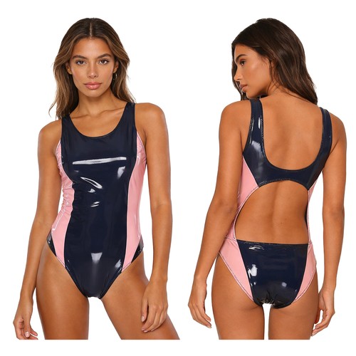 Damen wetlook leder body - damen,