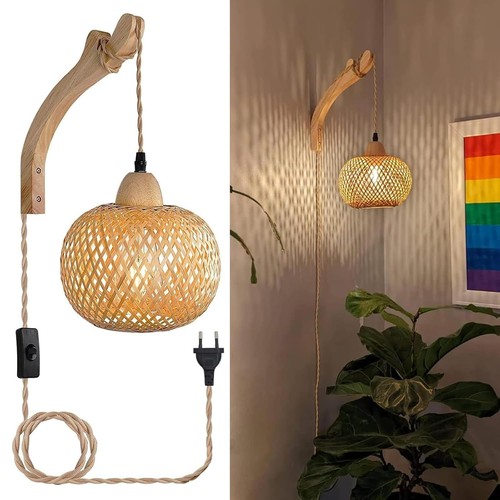 Vintage wandlampe holzrahmen - vintage,