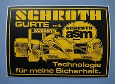 Aufkleber Motorsport Oldtimer Formel 1 Rallye Schroth Gurte ASM 13,0 x 9,5 cm