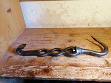 Alter  massiver französischer Fleischerhaken Speckhaken Räucherhaken Haken 