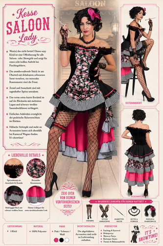 Saloon lady damenkostüm - lady,