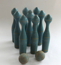 VINTAGE  HOLZ Kegel SPIEL  MIT