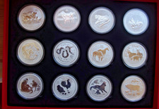 12 x 1 OZ  / UNZE Australien Lunar II komplett / Maus bis Schwein in Sammlerbox