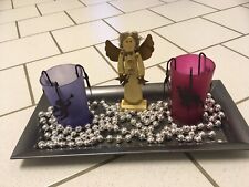 Kerzentablett Teelichter Engel Kugelkette Dekoration