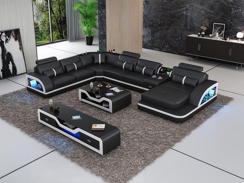 Ecksofa schwarz mit couchtisch - ecksofa,