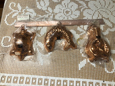 3 alte Kupfer-Backformen, Kupfer-Model + Aufhängeleiste Fa. Chr Wagner NEU