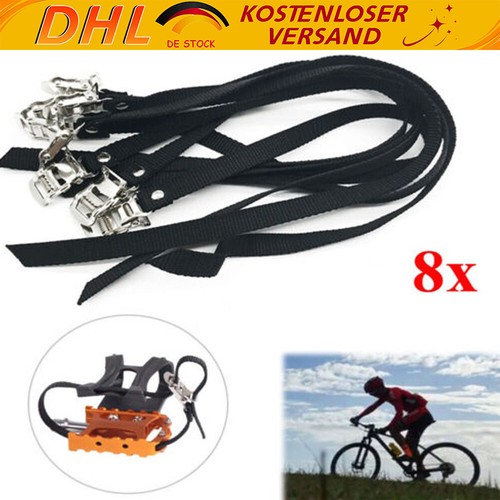 Fahrrad pedalriemen schwarz - 8x,